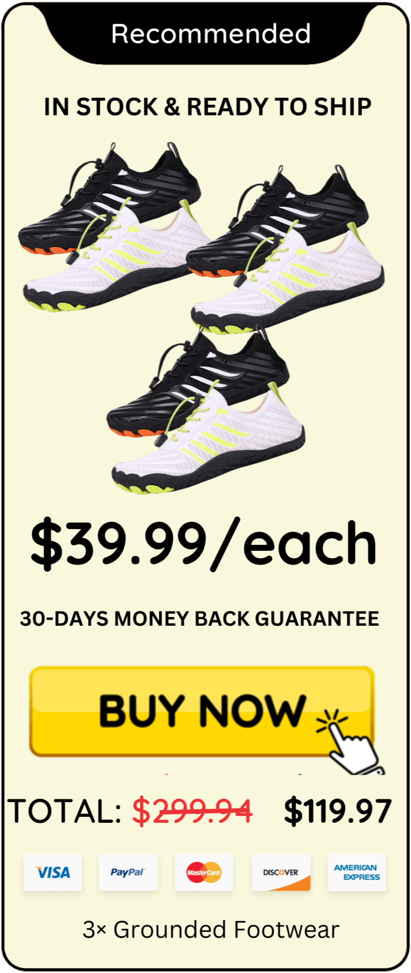 Grounded Footwear package offer price 